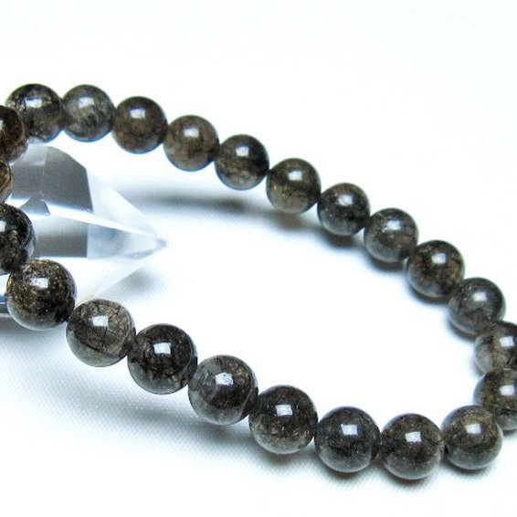 ブラックルチルクォーツ ブレスレット 8mm [t257-8155]