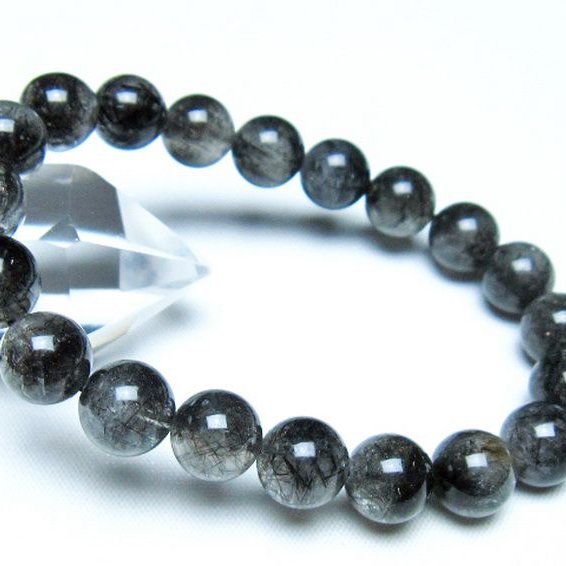 ブラックルチルクォーツ ブレスレット 10mm [t257-8198]