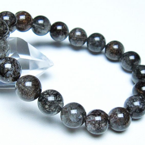ブラックルチルクォーツ ブレスレット 10mm [t257-8200]