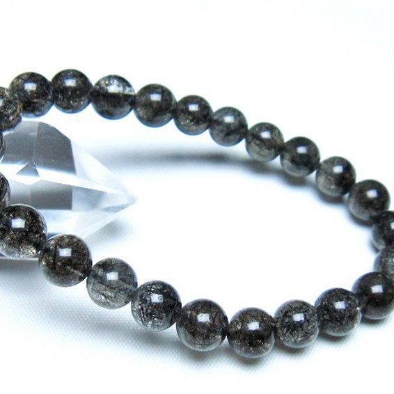 ブラックルチルクォーツ ブレスレット 8mm [t257-8231]