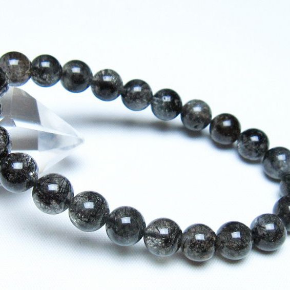 ブラックルチルクォーツ ブレスレット 8mm [t257-8257]