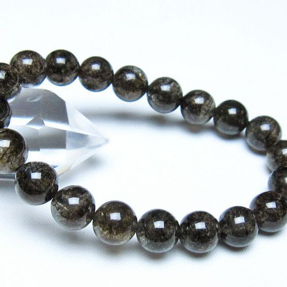 ブラックルチルクォーツ ブレスレット 10mm [t257-8258]