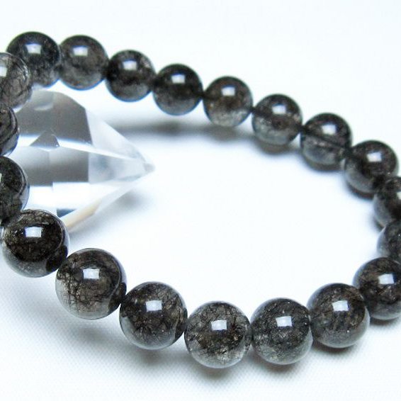 ブラックルチルクォーツ ブレスレット 10mm [t257-8263]