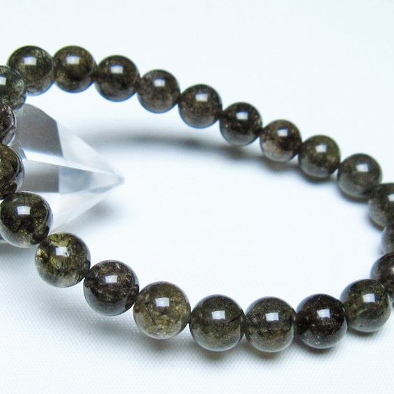 ブラックルチルクォーツ ブレスレット 8mm [t257-8279]
