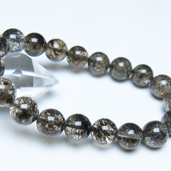 ブラックルチルクォーツ ブレスレット 11mm [t257-8289]