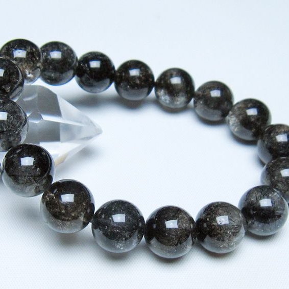 ブラックルチルクォーツ ブレスレット 12mm [t257-8293]