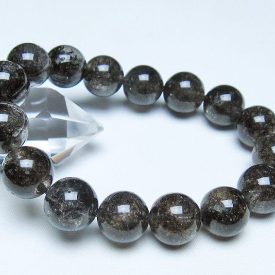 ブラックルチルクォーツ ブレスレット 14mm [t257-8295]