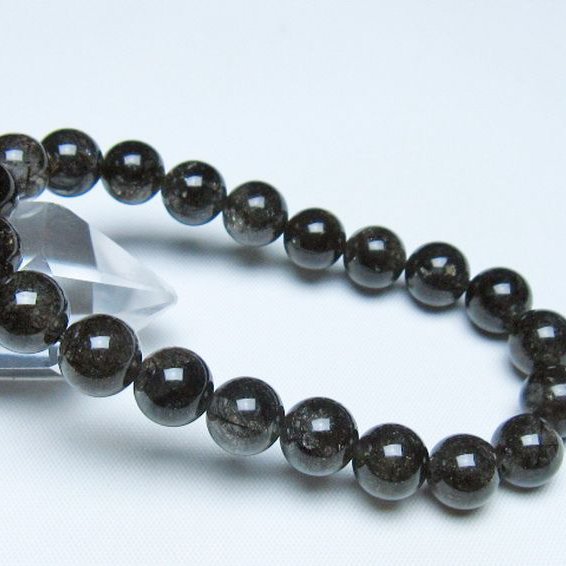 ブラックルチルクォーツ ブレスレット 9mm [t257-8299]