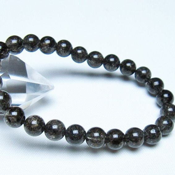 ブラックルチルクォーツ ブレスレット 7mm [t257-8303]