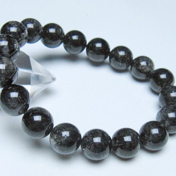 ブラックルチルクォーツ ブレスレット 12mm [t257-8309]