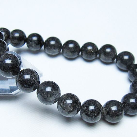 ブラックルチルクォーツ ブレスレット 11mm [t257-8330]