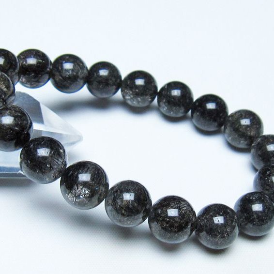 ブラックルチルクォーツ ブレスレット 11mm [t257-8336]