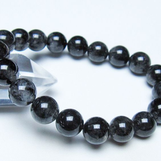 ブラックルチルクォーツ ブレスレット 11mm [t257-8352]