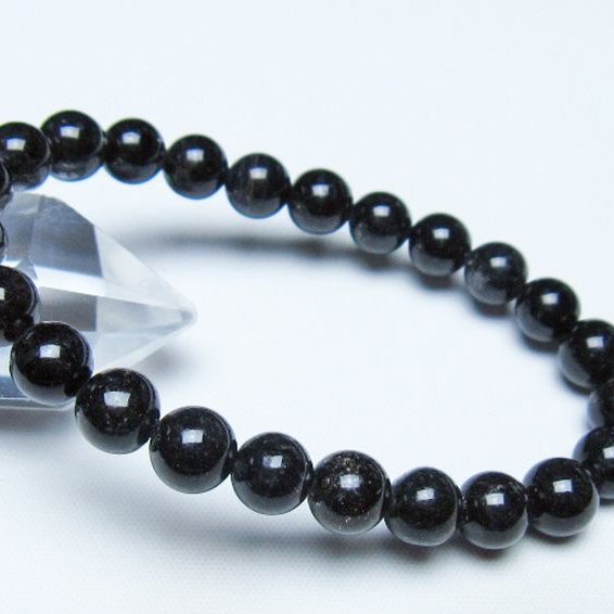 ブラックルチルクォーツ ブレスレット 8mm [t257-8366]