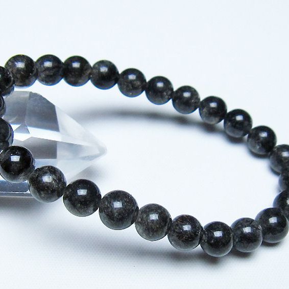 ブラックルチルクォーツ ブレスレット 7mm [t257-8448]