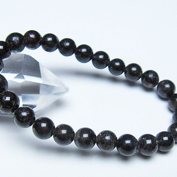 ブラックルチルクォーツ ブレスレット 7mm [t257-8449]