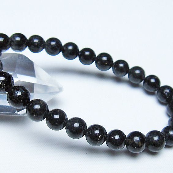 ブラックルチルクォーツ ブレスレット 7mm [t257-8450]