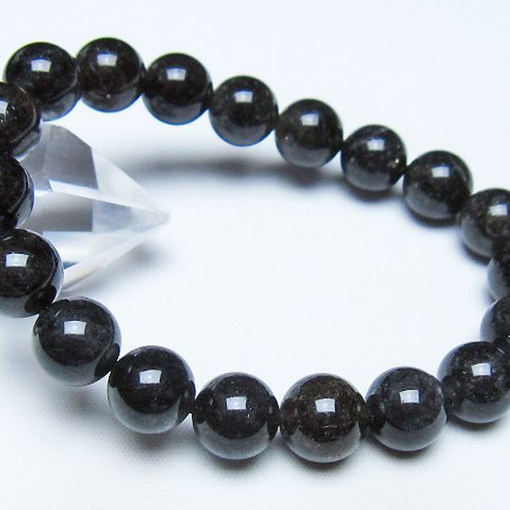 ブラックルチルクォーツ ブレスレット 11mm [t257-8476]