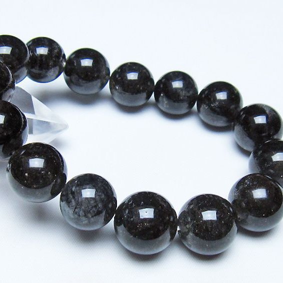 ブラックルチルクォーツ ブレスレット 15mm [t257-8505]