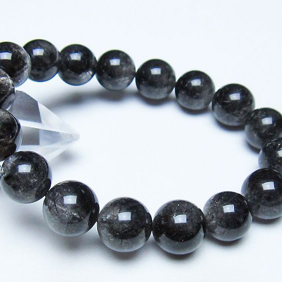 ブラックルチルクォーツ ブレスレット 12mm [t257-8509]