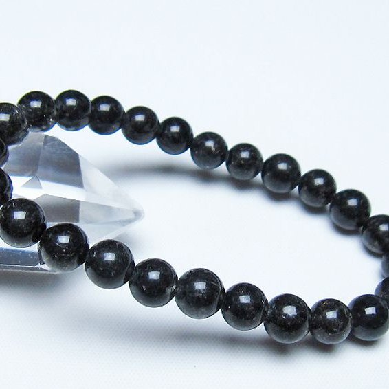 ブラックルチルクォーツ ブレスレット 7mm [t257-8556]
