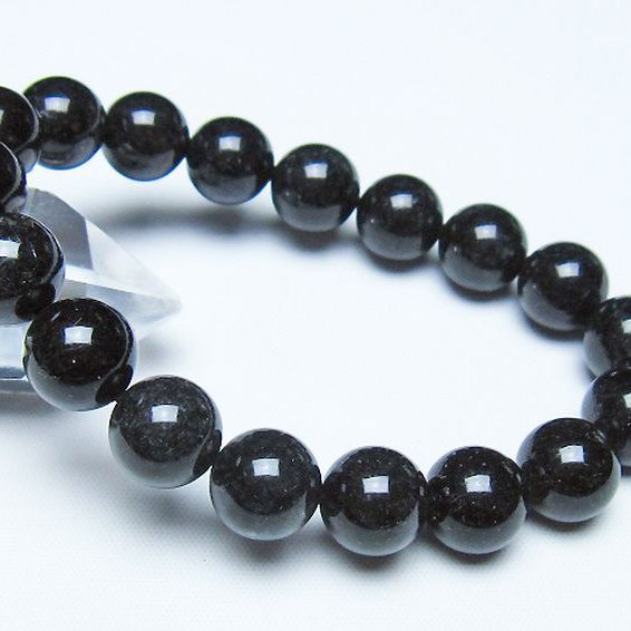 ブラックルチルクォーツ ブレスレット 11mm [t257-8583]