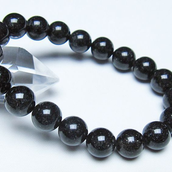 ブラックルチルクォーツ ブレスレット 11mm [t257-8591]