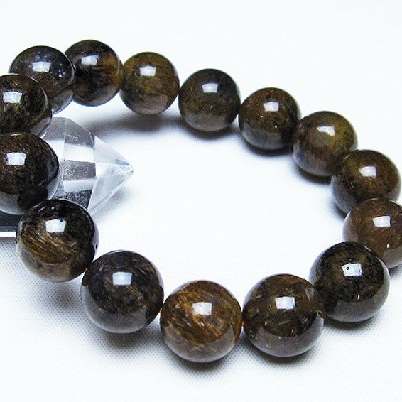 ルチルインアゲート ブレスレット 14mm [T258-1933]