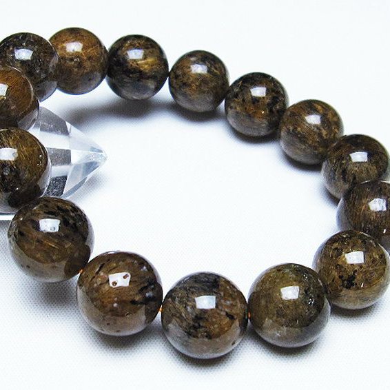 ルチルインアゲート ブレスレット 16mm [T258-1938]