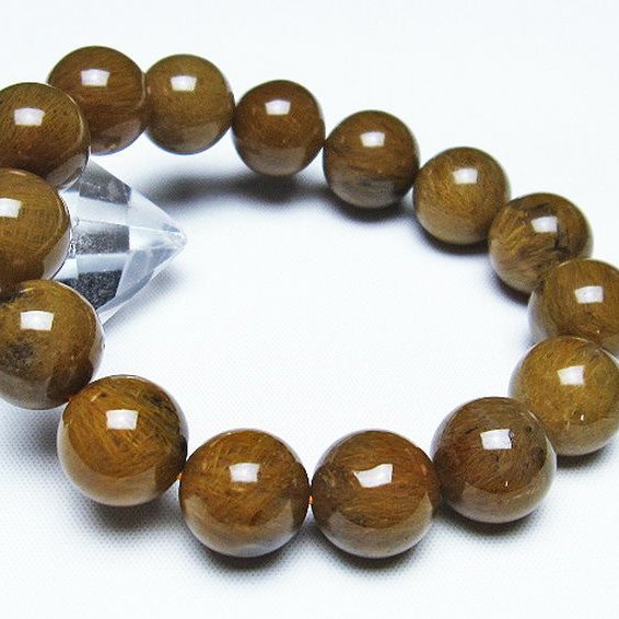 ルチルインアゲート ブレスレット 14mm [T258-1983]