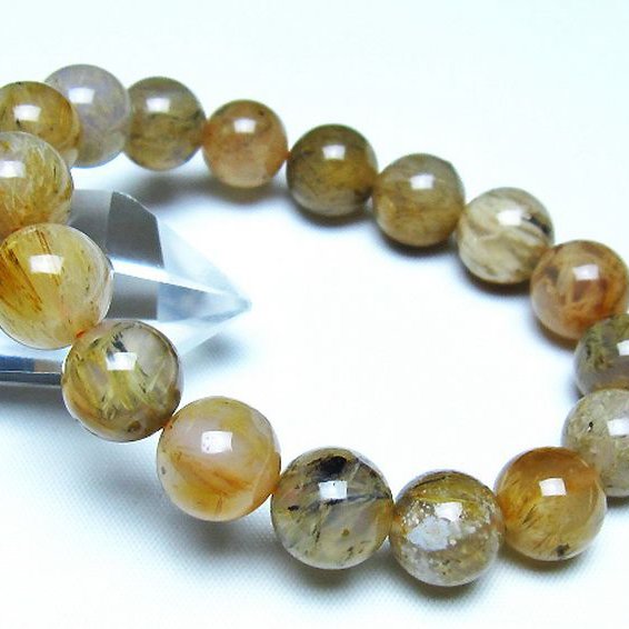 ルチルインアゲート ブレスレット 12mm [t258-2075]