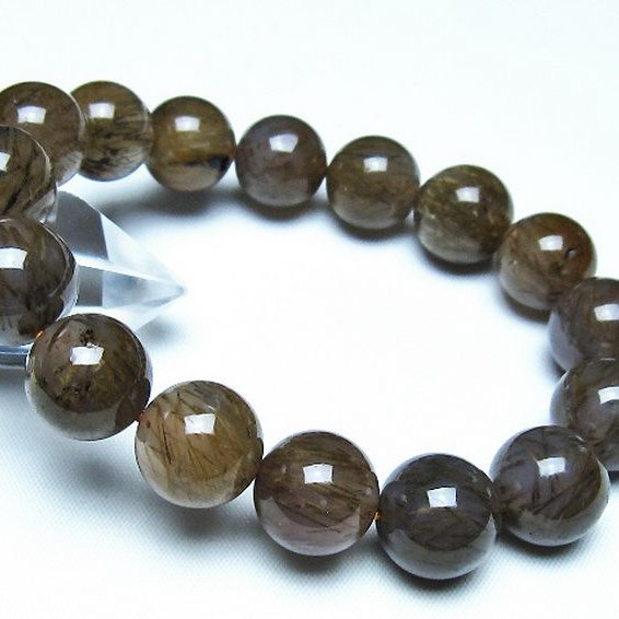 ルチルインアゲート ブレスレット 14mm [t258-2078]