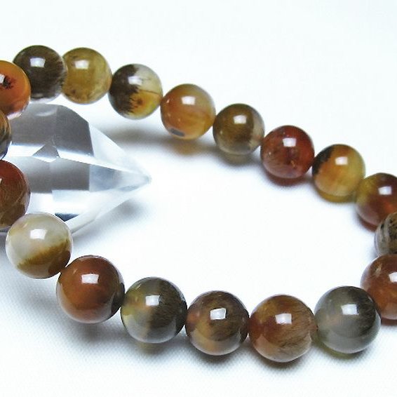 ルチルインアゲート ブレスレット 10mm [t258-2118]