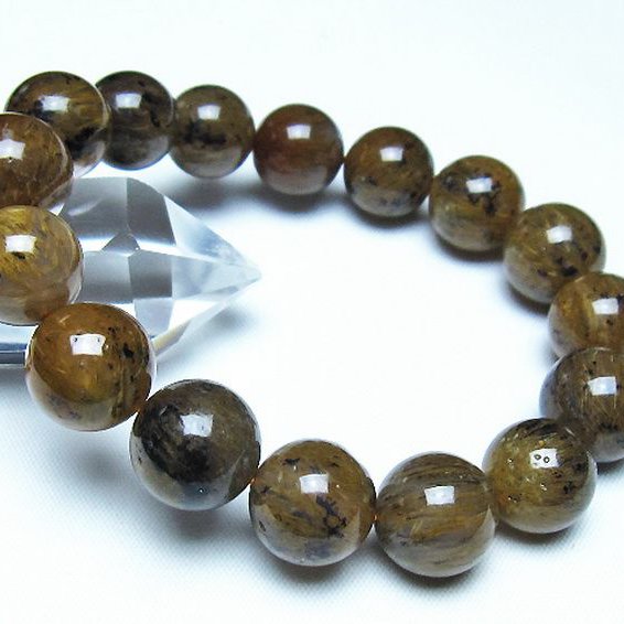 ルチルインアゲート ブレスレット 13mm [t258-2125]