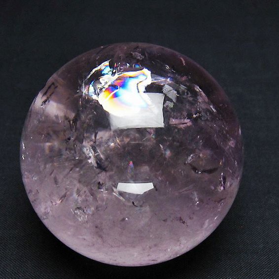 虹入り アメジスト 丸玉 57mm [t259-13466]