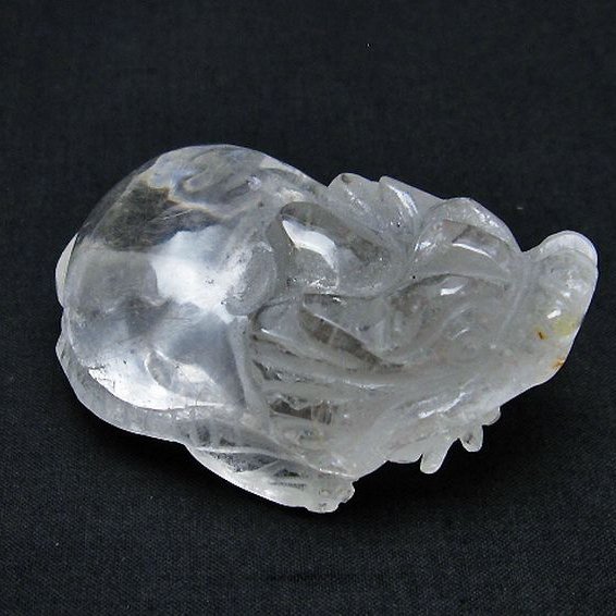 ヒマラヤ水晶金針ルチル入り  龍亀  置物[T261-1315]
