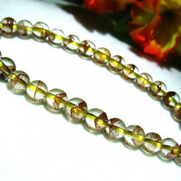 ゴールドファントム水晶 ブレスレット 6mm [T262-470]