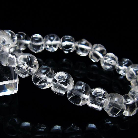 ヒマラヤ水晶 ドクロ ブレスレット 10mm [T264-3499]