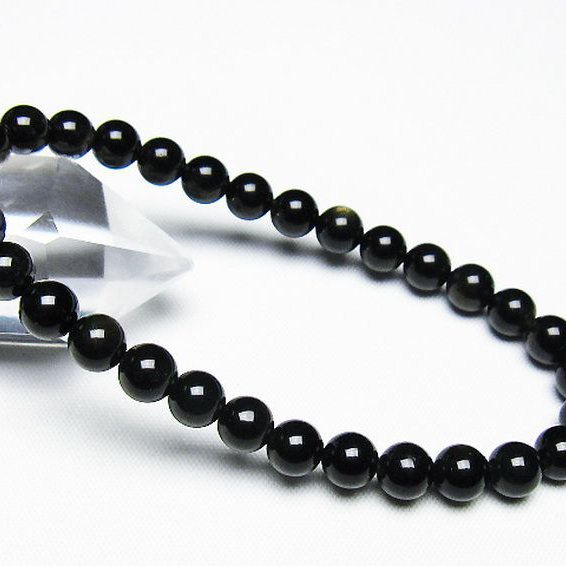 ゴールドキャッツアイオブシディアン ブレスレット 6mm [T265-1863]