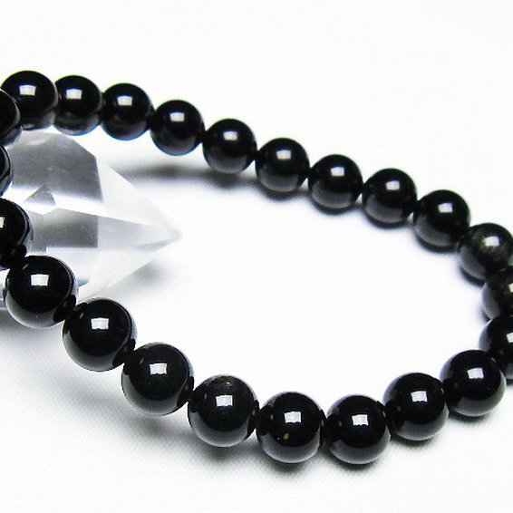 ゴールドキャッツアイオブシディアン ブレスレット 8mm [T265-1938]