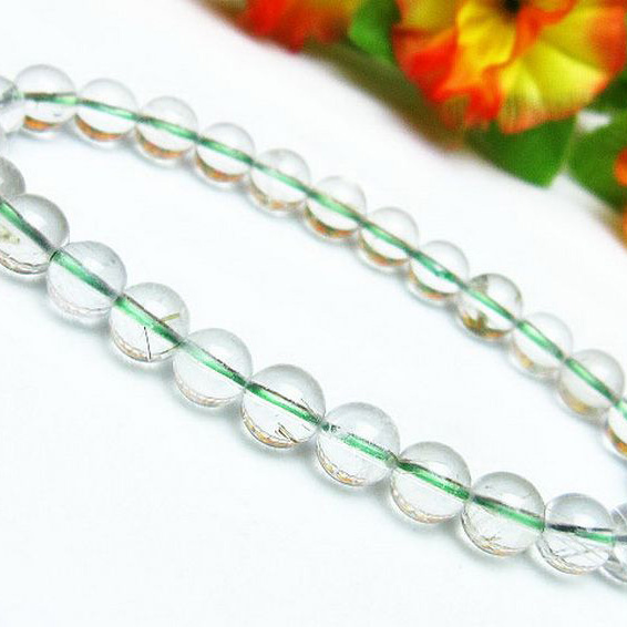 緑タイチンルチル ブレスレット 6mm [T270-835]
