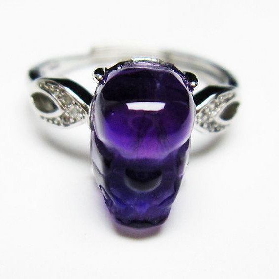 アメジスト ヒキュウ 貔貅 指輪 (13号)[T275-22028]