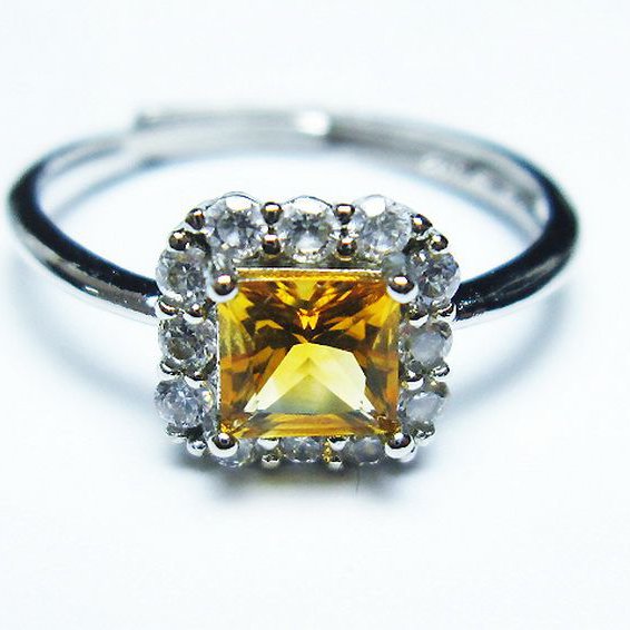 シトリン 指輪 (15号) [t275-22100]