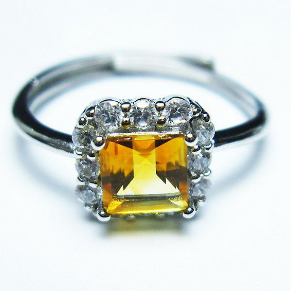 シトリン 指輪 (15号)[T275-22141]