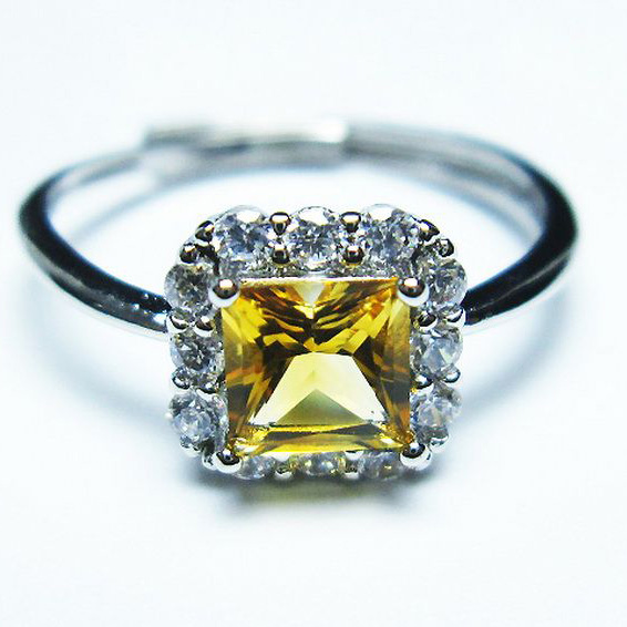 シトリン 指輪 (15号)[T275-22148]