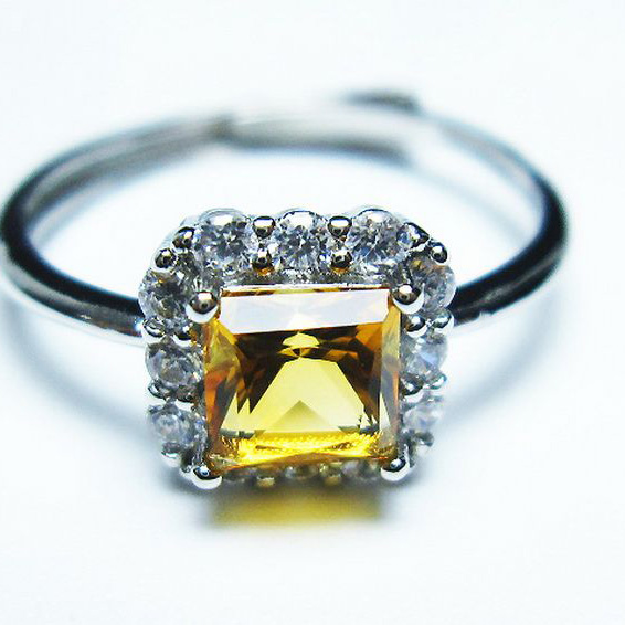 シトリン 指輪 (16号)[T275-22160]