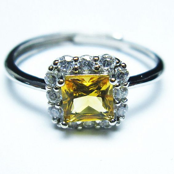 シトリン 指輪 (16号) [t275-22168]