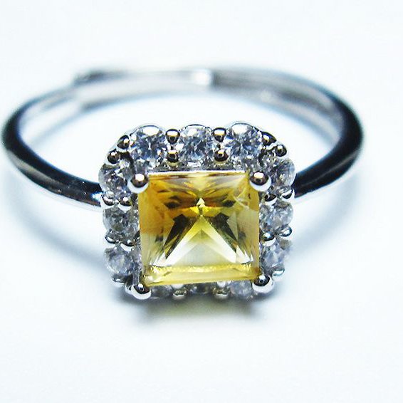 シトリン 指輪 (14号)[T275-22256]