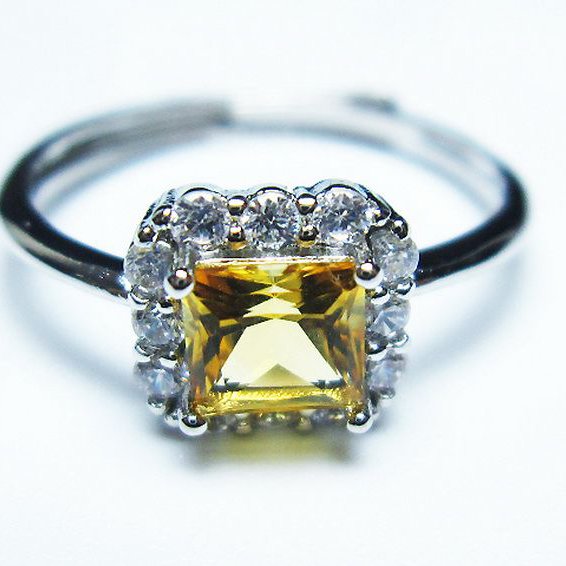 シトリン 指輪 (16号)[T275-22266]