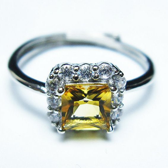 シトリン 指輪 (15号) [t275-22321]